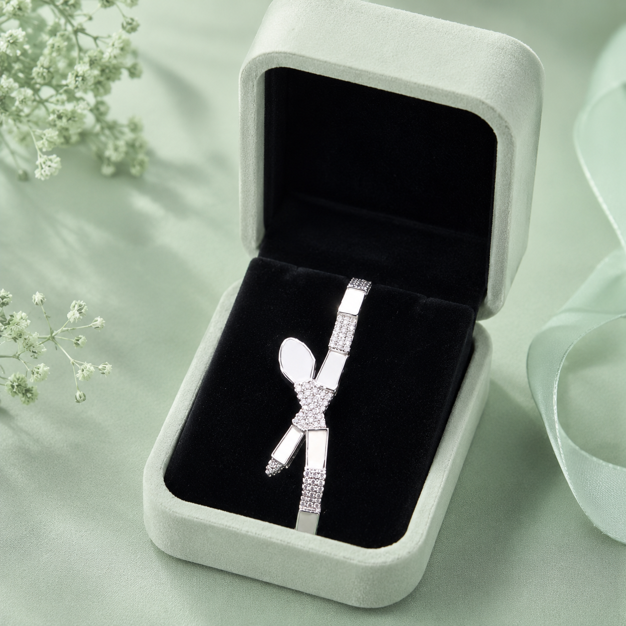 Modern Abstract Knot Design 925 Sterling Silver Bracelet for Women SBR2613