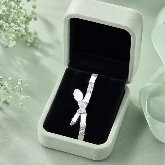Modern Abstract Knot Design 925 Sterling Silver Bracelet for Women SBR2613