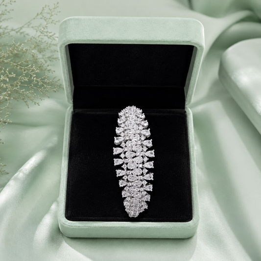 Luxury Statement CZ 925 Sterling Silver Bridal Bracelet for Women SBR2649