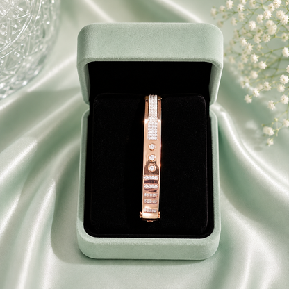 Luxury Rose Gold Crystal Studded 925 Sterling Silver Bracelet for Women SBR2586