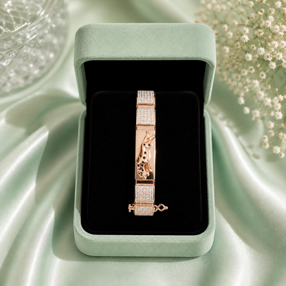 Luxury Rose Gold Panther Designer 925 Sterling Silver Bracelet for Women SBR2589