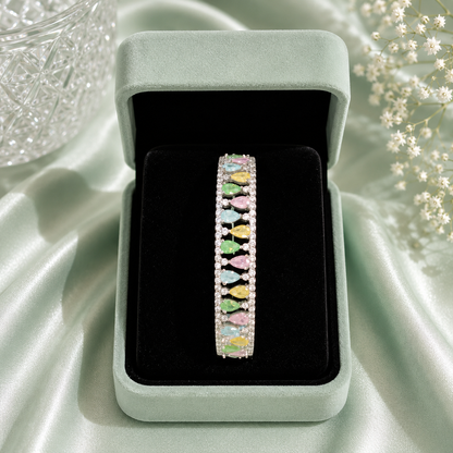 Pastel Multicolor Marquise Stone 925 Sterling Silver Bracelet for Women SBR2601