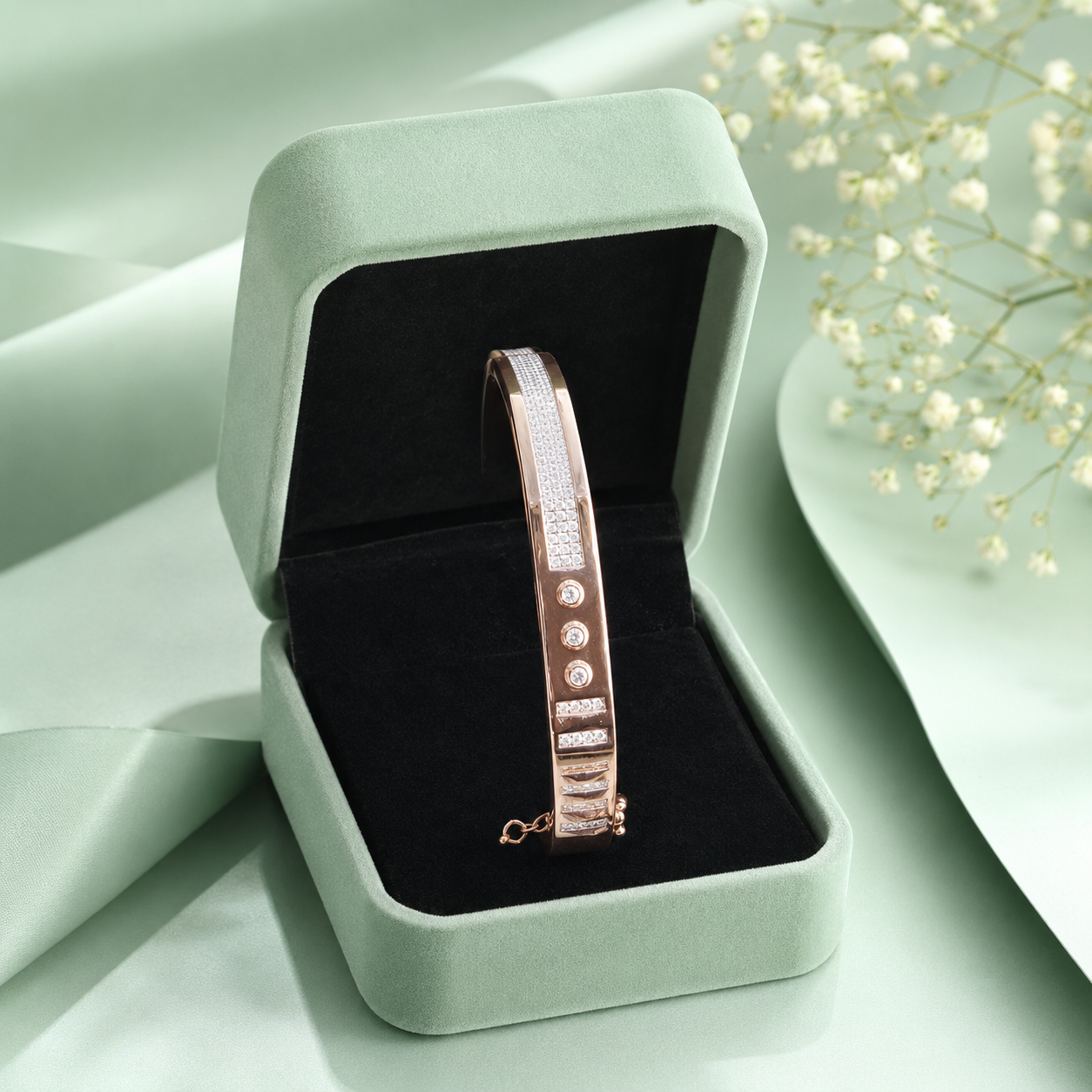 Luxury Rose Gold 925 Sterling Silver Designer Bracelet for Women SBR2585