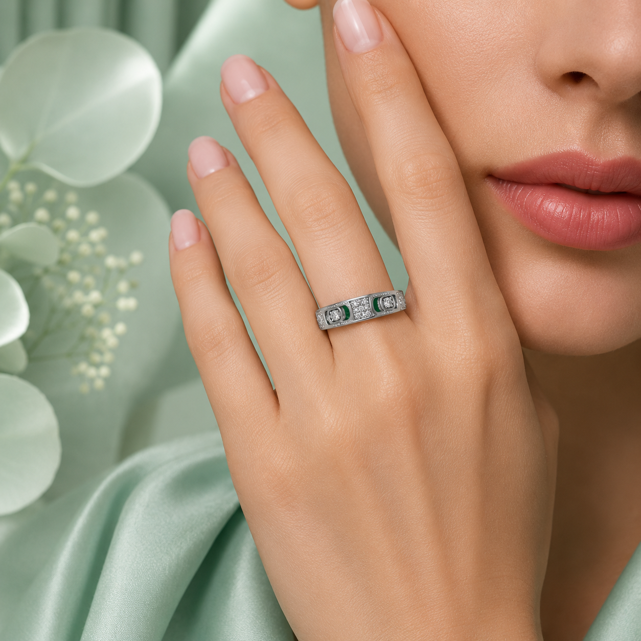 925 Pure Silver Diamond-Style Designer Ring for Women | Elegant Everyday Luxury Band IRM3880