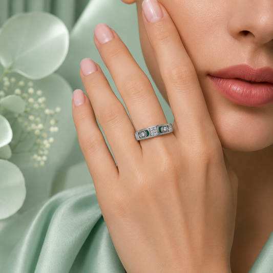 925 Pure Silver Diamond-Style Designer Ring for Women | Elegant Everyday Luxury Band IRM3880