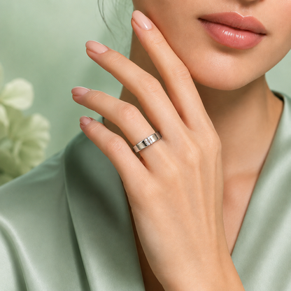 925 Pure Silver Diamond-Style Men's Ring | Elegant Premium Silver Band for Daily Wear IRM4787