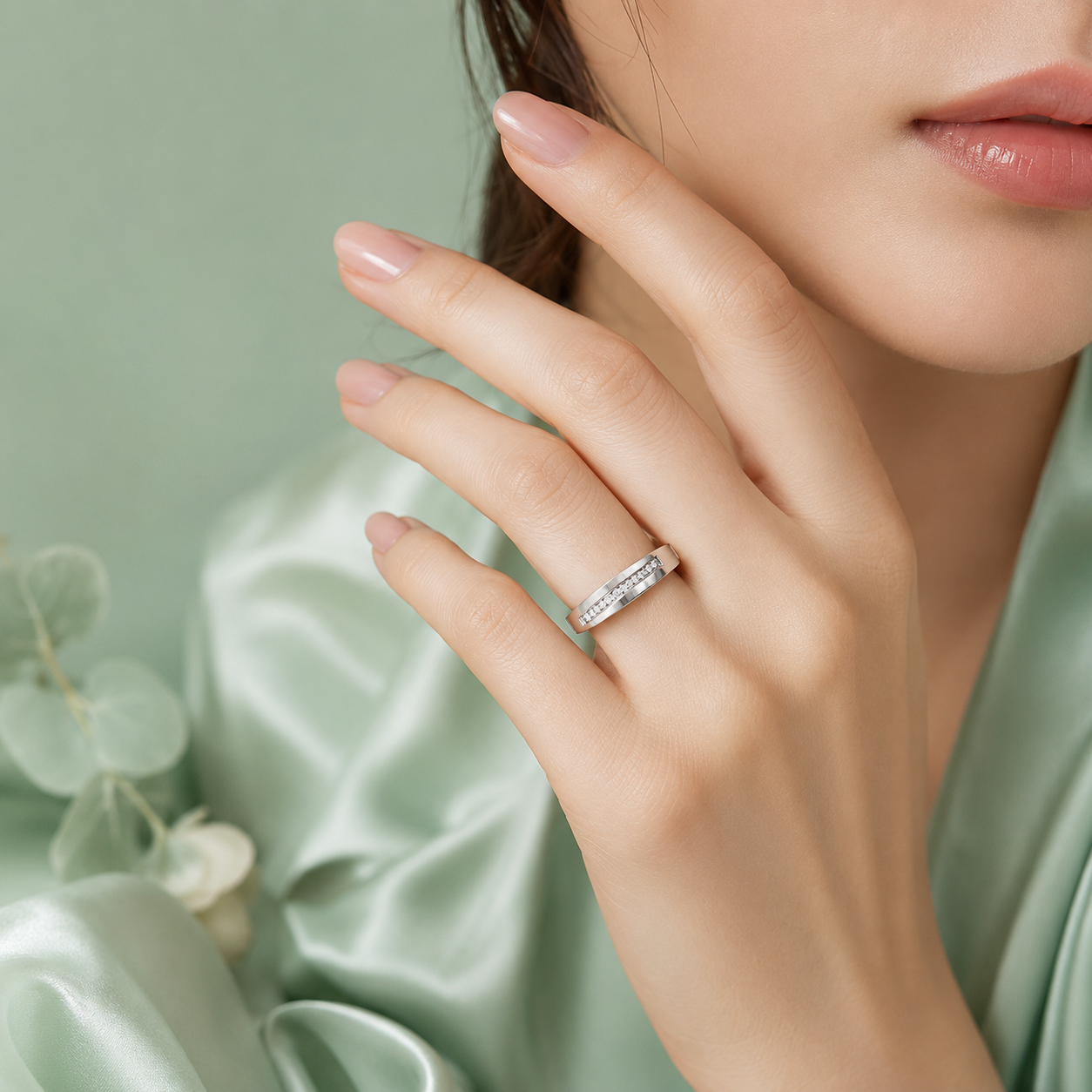 925 Pure Silver Diamond-Style Channel Set Ring for Men & Women | Elegant Everyday Wear Band IRM4775