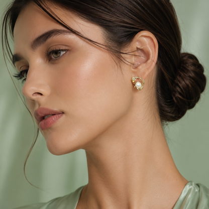 Elegant Pearl Swirl Stud Earrings – Pure 925 Sterling Silver | Timeless Luxury Jewellery STB1604