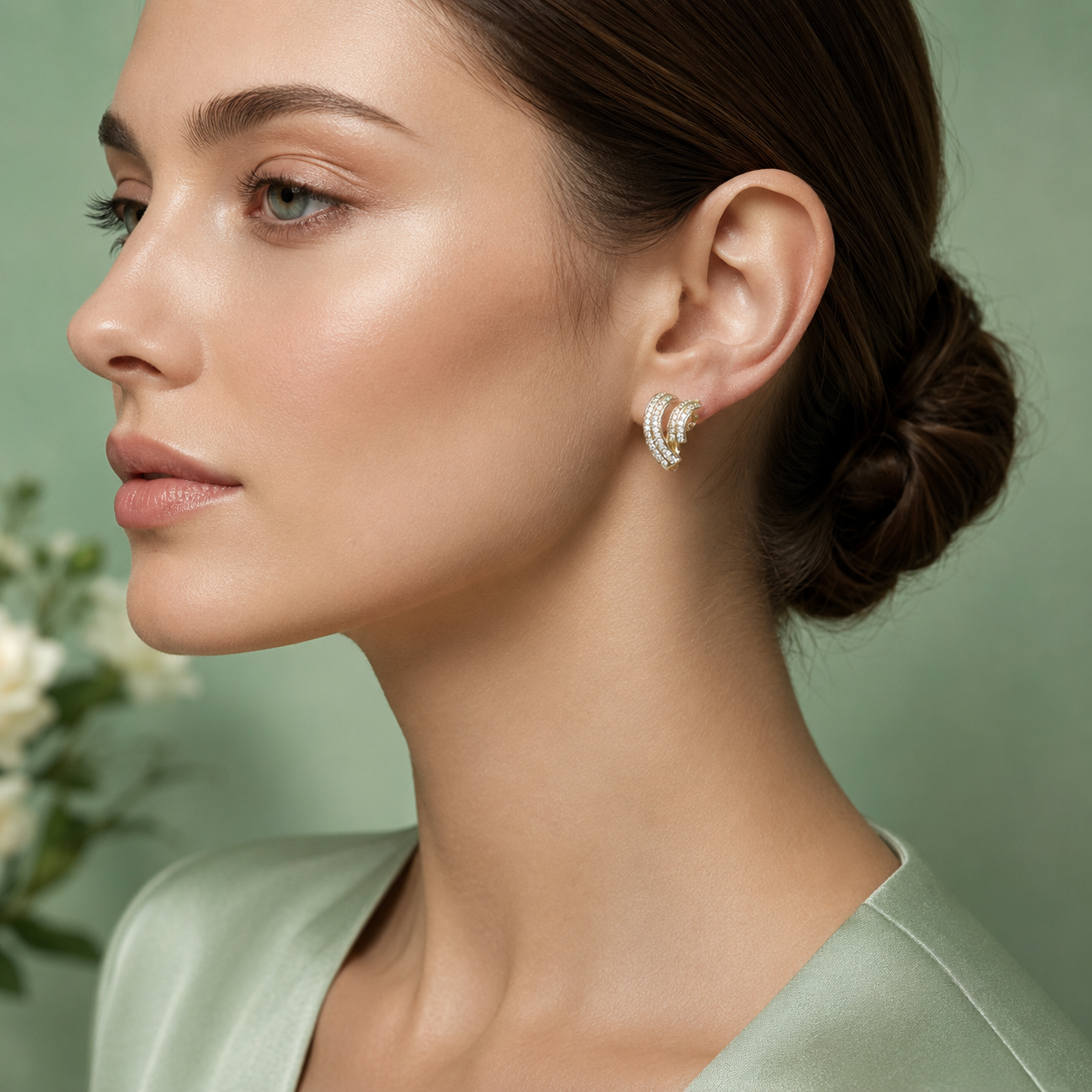 Celeste Curve Sparkle Earrings – Pure 925 Sterling Silver STB1645