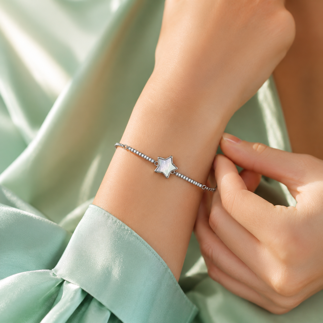 925 Silver Star Charm Minimal Bracelet SBR2922