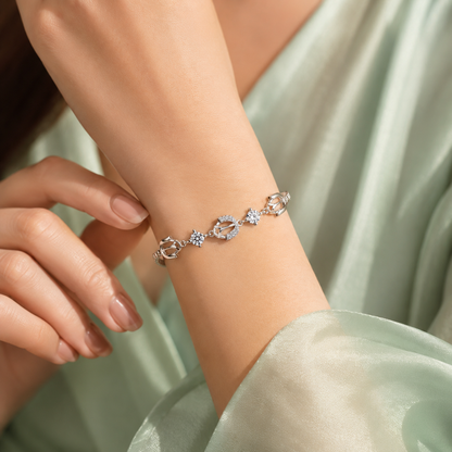925 Silver Tulip Sparkle Bracelet SBR2911