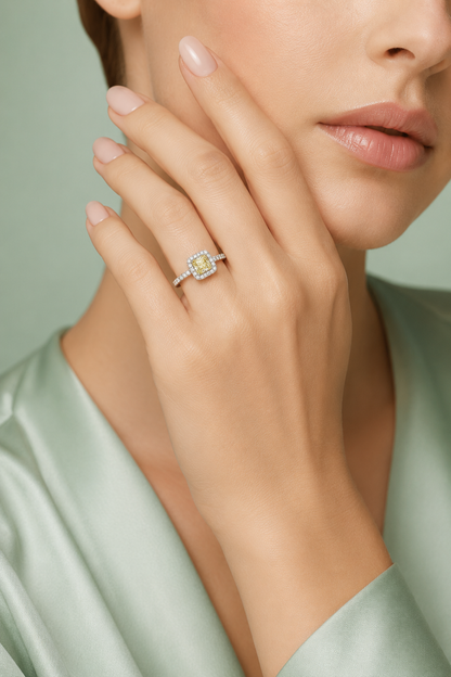 Sinara Golden Halo 925 Silver Ring IRM 3828