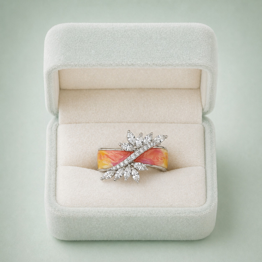 Sinara Aurora Leaf Ring – 925 Sterling Silver IRM 4180