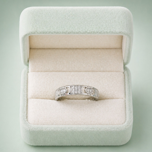 Sinara Modern Link 925 Silver Ring IRM 3904