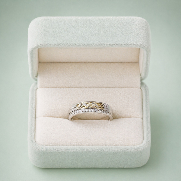Sinara Golden Wave 925 Silver Ring IRM 3898