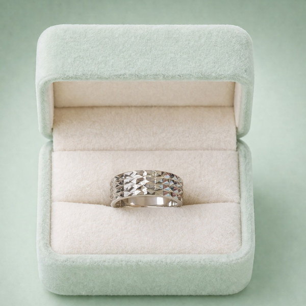 Crystal Facet 925 Sterling Silver Ring IRM 4293