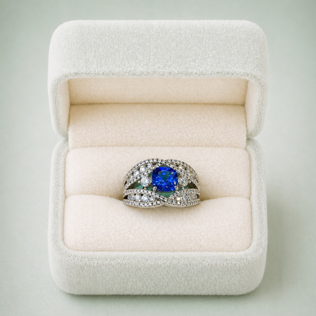 Royal Sapphire Luxe 925 Sterling Silver Ring IRM 4114