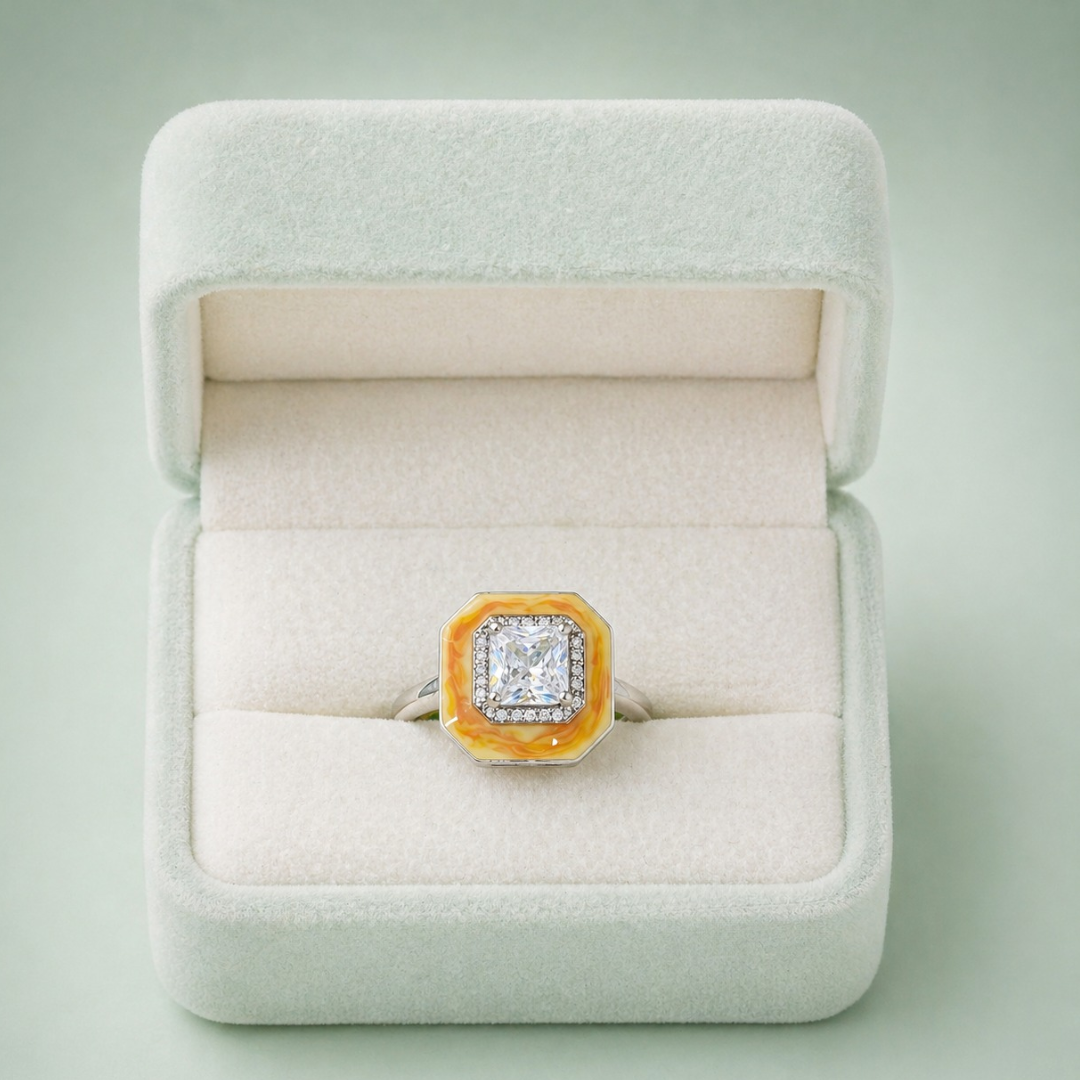 Sinara Amber Luxe 925 Silver Ring IRM 4171