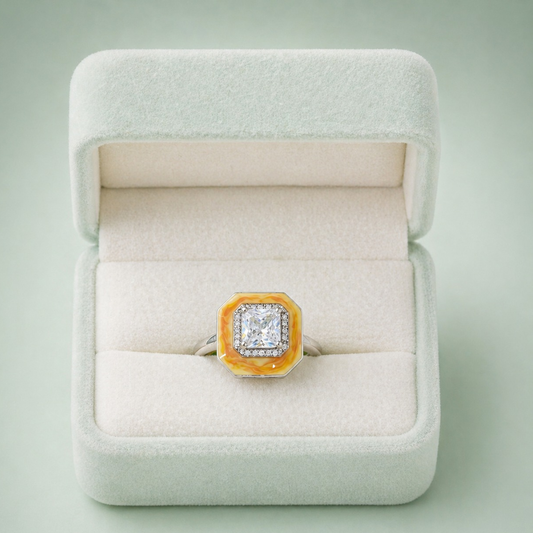 Sinara Amber Luxe 925 Silver Ring IRM 4171