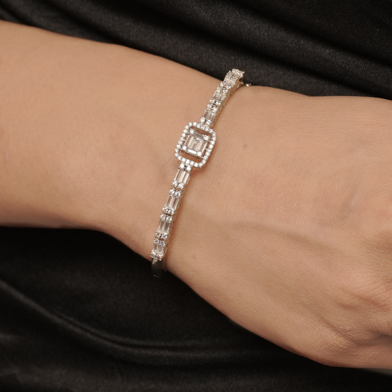 Art Deco-Inspired Silver Bracelet