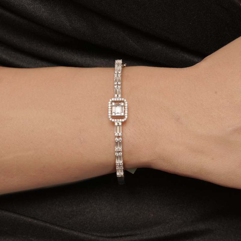 Art Deco-Inspired Silver Bracelet - Image 2