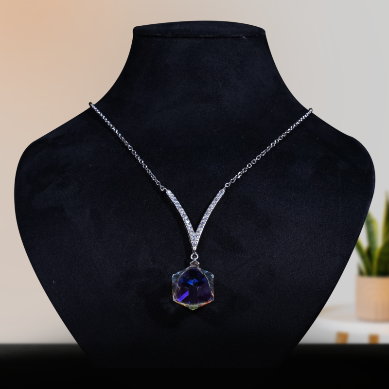 EVEVIC Color Changing Cubic Swarovski Crystal Pendant