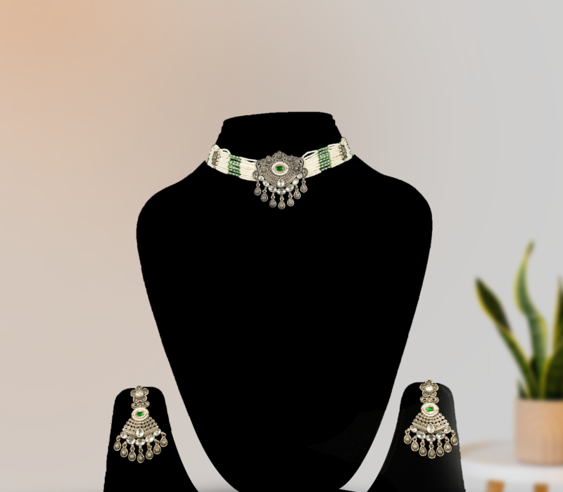 Emerald Kundan Choker Green Antique