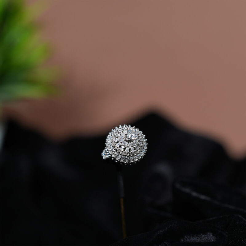 Embossed Stone Filled Ring