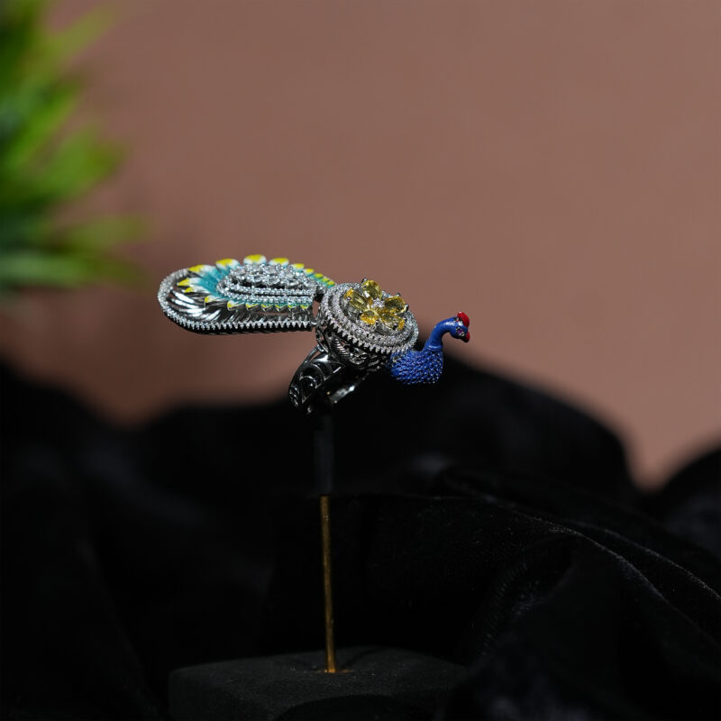 Colourful Peacock Ring - Image 2