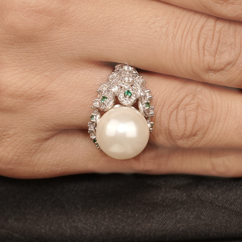 PEARL STERLING SILVER RING - Image 3