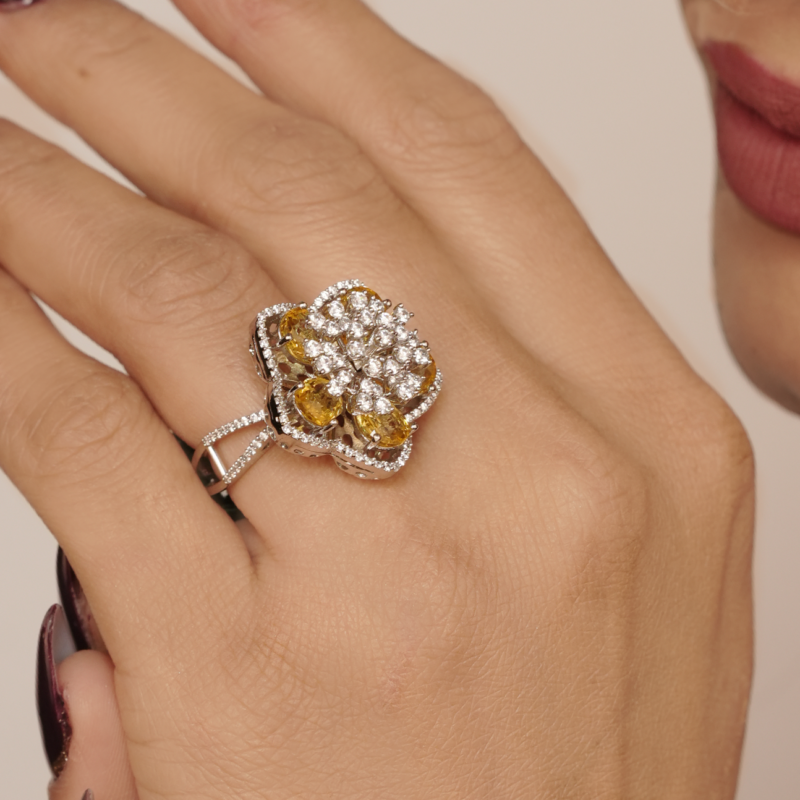 Luminous Daisy Gem Ring - Image 2