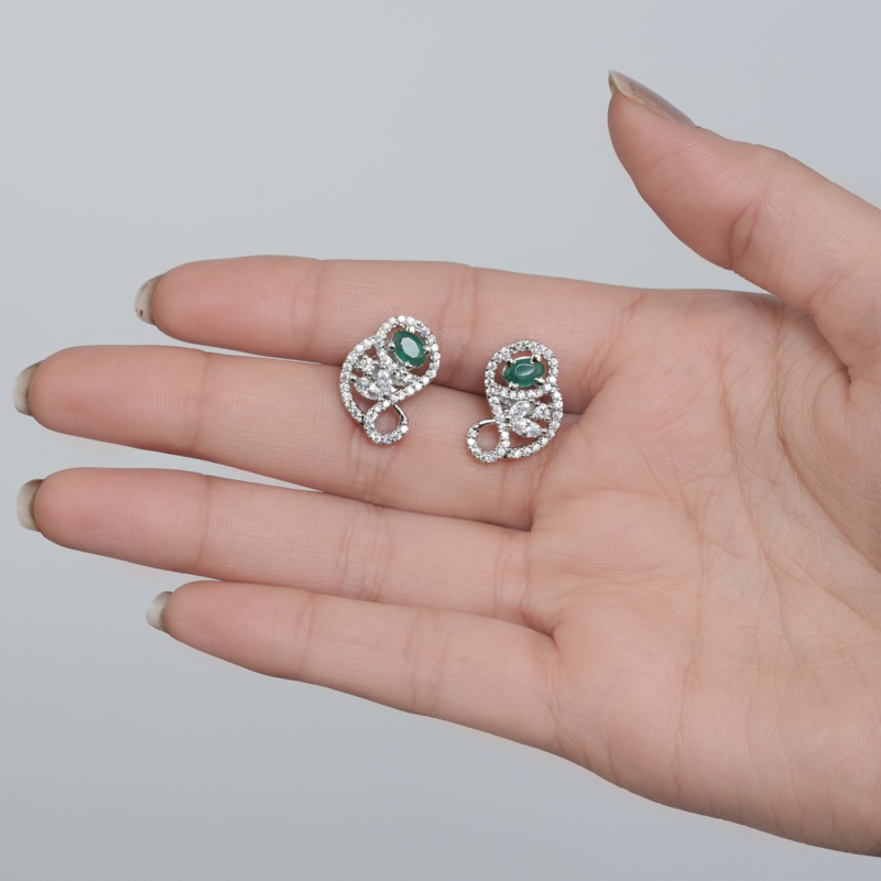 Silver Infinity Stud Earrings Tag - 618 - Image 2