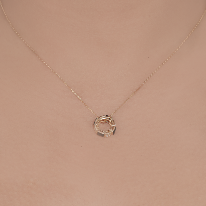 Sterling Silver Rose Gold Chain Tag - 1355