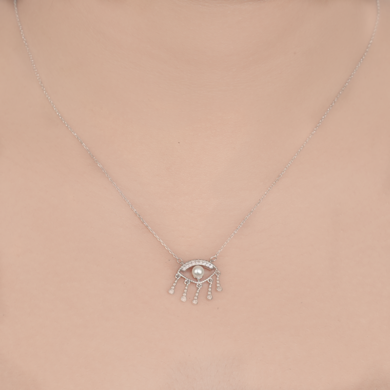 Evil Eye Silver Chain Tag - 1243