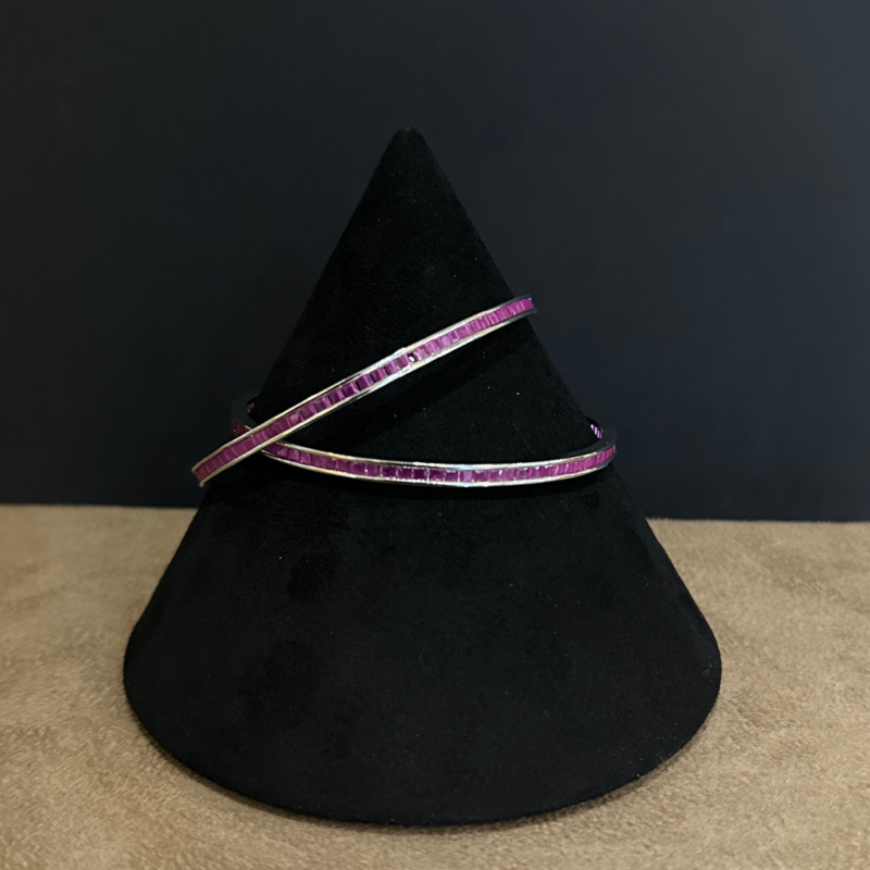Silver Pink Bangle Tag - 875