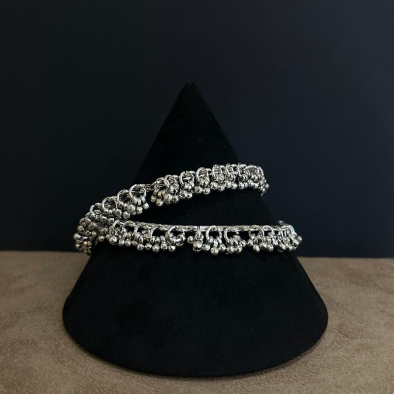 Silver Ghungaroo Bangle Tag - 777